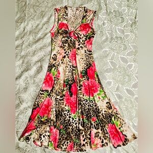 Joseph Ribkoff Leopard & Pink Floral Dress